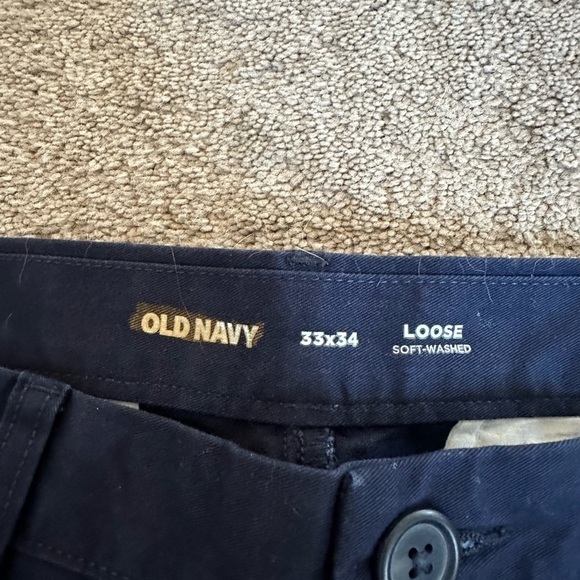 Mens Old Navy loose navy chino pants 33x34 - Picture 3 of 4
